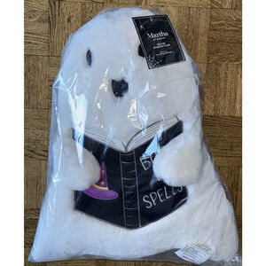 Martha Stewart Halloween Ghost Reading Book of Spells Faux Fur Decorative Pillow